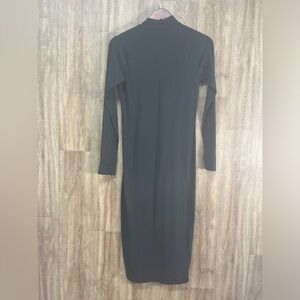 James Perse Long Sleeve Turtle Neck Cotton Maxi Dress